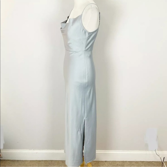 COPY - BHDLN Cali Satin Charmeuse Midi Dress in Dusty Blue - Picture 3 of 7